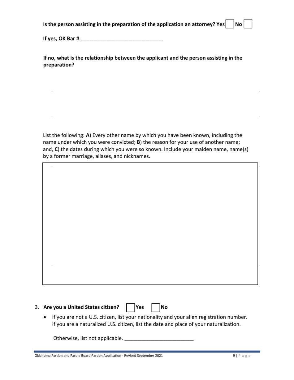 Oklahoma Pardon Application - Fill Out, Sign Online and Download PDF ...