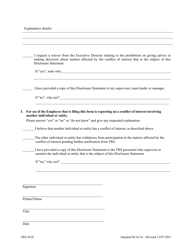 Form TRS541E Conflict of Interest Disclosure Statement (For Use by Employees) - Texas, Page 2