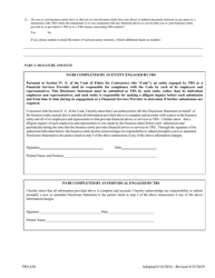 Form TRS630 Disclosure Statement for Financial Services Providers - Texas, Page 2