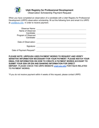 Document preview: Observation Scholarship Payment Request - Utah