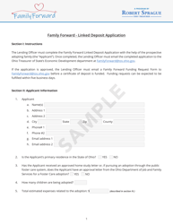 Document preview: Family Forward - Linked Deposit Application - Sample - Ohio