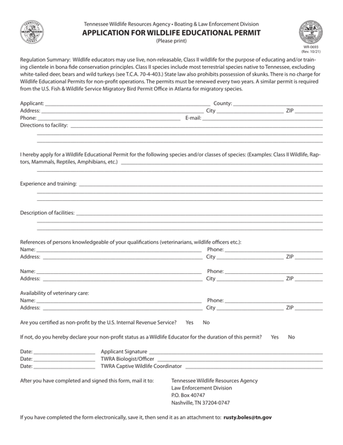 Form WR-0693  Printable Pdf