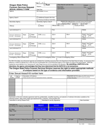 Form 49 &quot;Sex Offense Request for Forensic Services&quot; - Oregon
