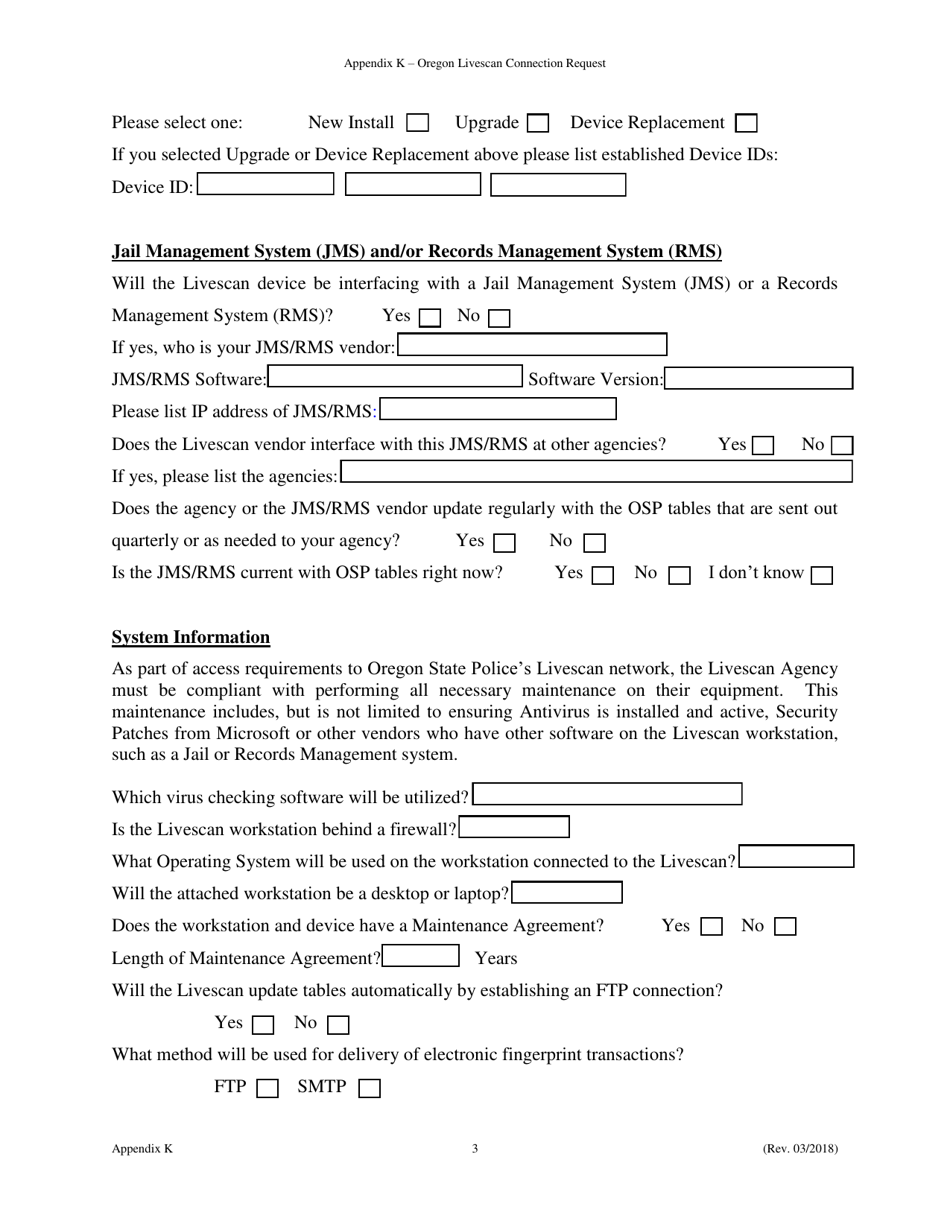 Appendix K Oregon Livescan Connection Request - Oregon, Page 3