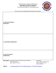 304 Emergency Release Notification Written Follow-up Report - Oregon, Page 2