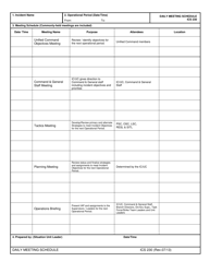 Form ICS230 Daily Meeting Schedule - Oregon