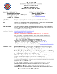 Document preview: Application for Liquefied Petroleum Gas License Online Examinations - Oregon