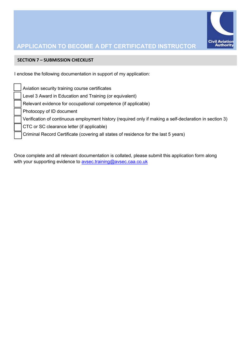 Application to Become a Dft Certificated Instructor - United Kingdom, Page 4