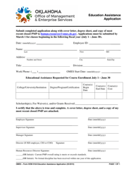 Form HCM010A Education Assistance Application - Oklahoma