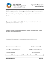 Document preview: Form HCM003 Request for Reasonable Accommodation - Oklahoma