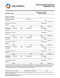 OMES Form HCM016 Outstanding Wage Beneficiary Designation Form - Oklahoma, Page 2