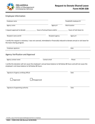 Document preview: Form HCM-33B Request to Donate Shared Leave - Oklahoma
