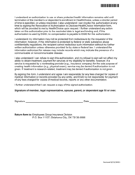 Authorization to Disclose Healthchoice Information - Oklahoma, Page 2