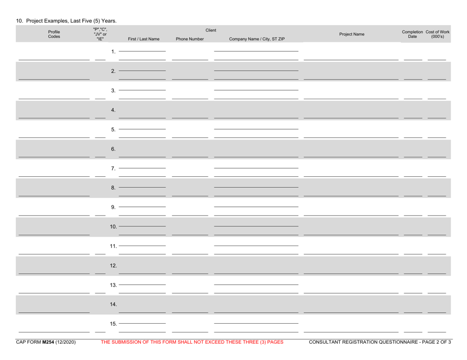 CAP Form M254 Consultant Registration Questionnaire - Oklahoma, Page 4
