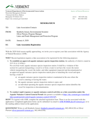 Document preview: Lake Association Registration Application - Vermont