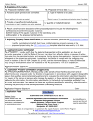 Application to Use Bottom Barrier Under an Aquatic Nuisance Control Permit - Vermont, Page 2