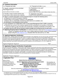 Application for Use of Pesticides Under an Aquatic Nuisance Control Permit - Vermont, Page 2