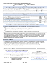 Shoreland Project Registration Application - Vermont, Page 2