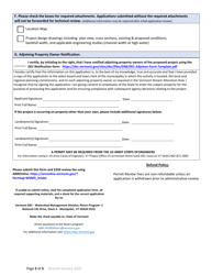 Individual Permit Application Form for Coverage Under the Stream Alteration Rule - Vermont, Page 2