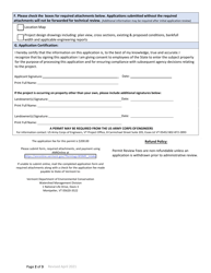 Application Form for Coverage Under the Stream Alteration General Permit - Vermont, Page 2