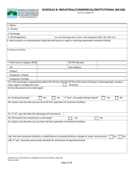 Form WR-82B Schedule B Industrial/Commercial/Institutional - Vermont