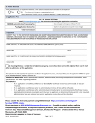 Form WR-82 Permit Application Form - Vermont, Page 2