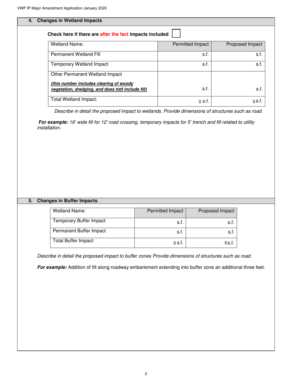 Major Amendment Application - Vermont Wetlands Program - Vermont, Page 2