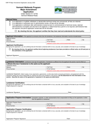 Major Amendment Application - Vermont Wetlands Program - Vermont, Page 4