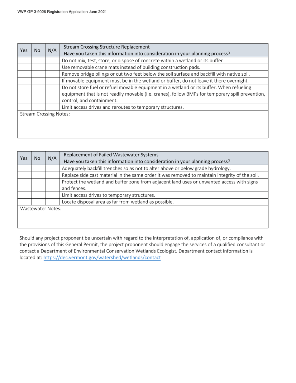 Wetlands General Permit 3-9026 Registration - Stormwater Retrofits, Replacement of Failed Wastewater Systems and Replacement of Stream Crossing Structures for Public Safety, Aop, and Flood Resiliency Improvements - Vermont, Page 5