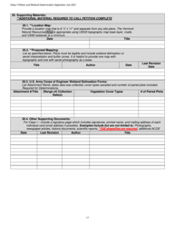 Determination and Class I Rulemaking Petition Database Form - Vermont Wetlands Program - Vermont, Page 17