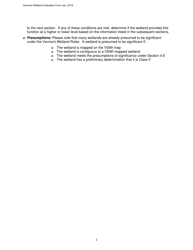 Vermont Wetland Evaluation Form - Vermont, Page 2