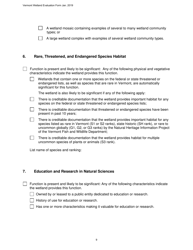 Vermont Wetland Evaluation Form - Vermont, Page 9