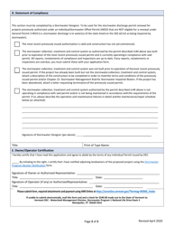 Individual Stormwater Offset Permit Renewal Application - Vermont, Page 2