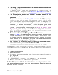 Wetland Classification Form - Vermont, Page 3