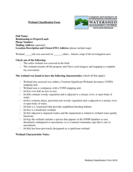 Wetland Classification Form - Vermont, Page 4