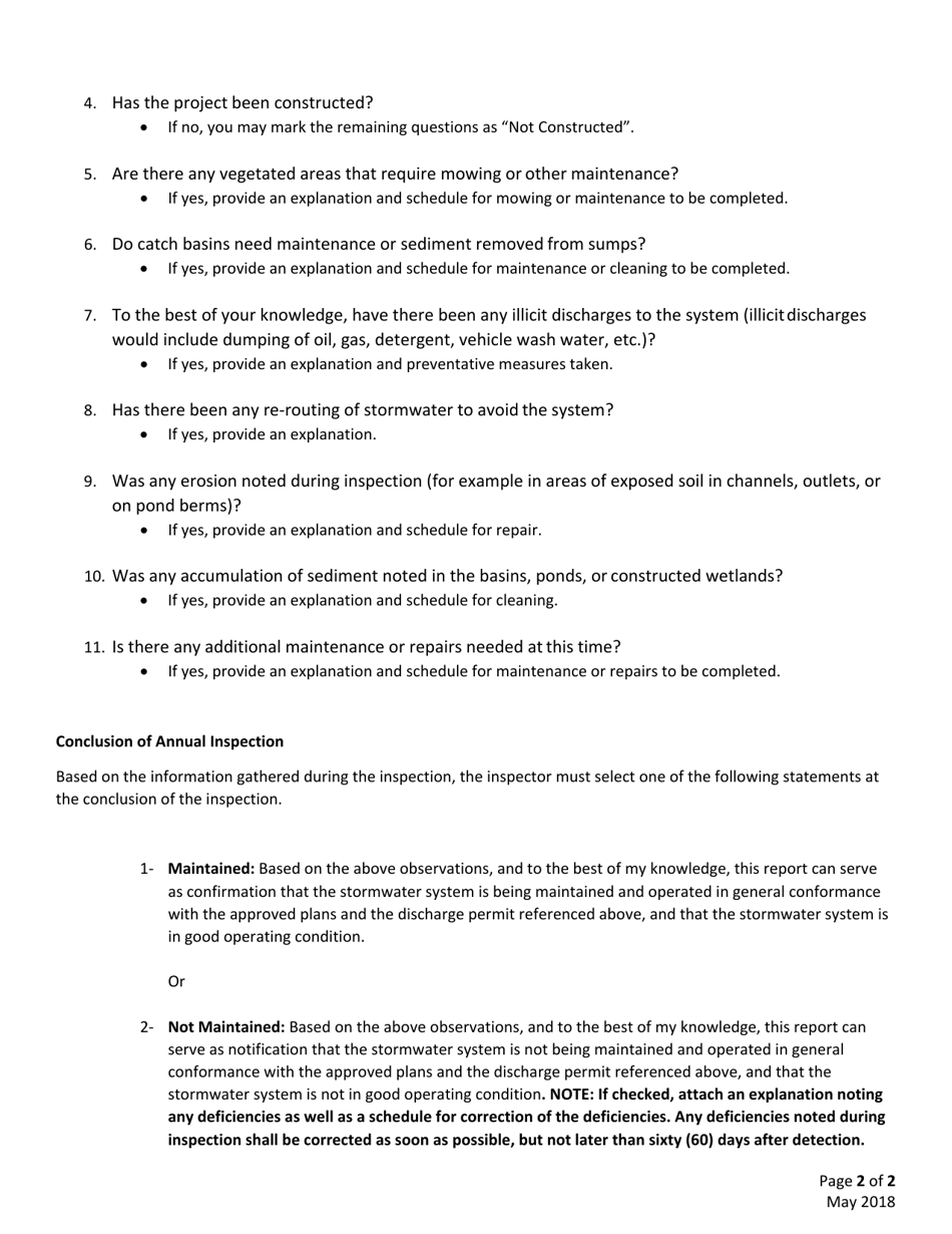 Instructions for Operational Stormwater Discharge Permits - Vermont, Page 2