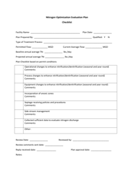 Document preview: Nitrogen Optimization Evaluation Plan Checklist - Vermont