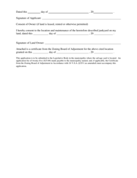 Application for Certificate of Approved Location of a Salvage Yard - Vermont, Page 2