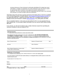 Form 1 HIV Testing Information Statement &amp; Consent Form - Vermont, Page 3