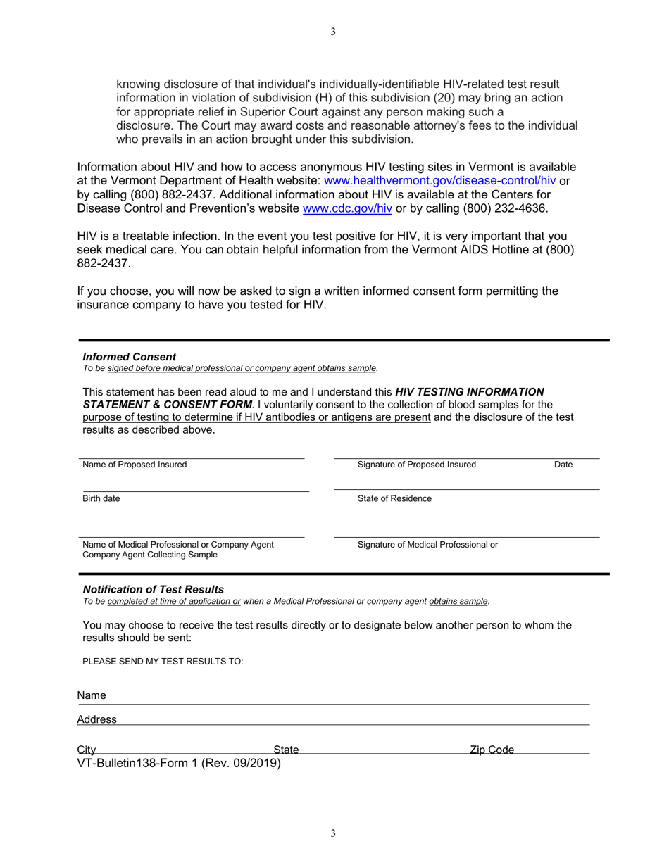 Form 1 - Fill Out, Sign Online and Download Printable PDF, Vermont ...