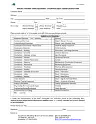 Document preview: Minority/Women Owned Business Enterprise Self-certification Form - Vermont