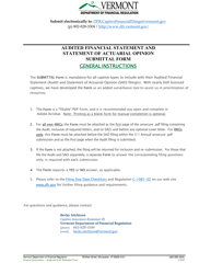 Document preview: Instructions for Audited Financial Statement and Statement of Actuarial Opinion Submittal Form - Vermont