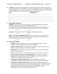 Application for a Wildlife Rehabilitator Permit - Vermont, Page 3