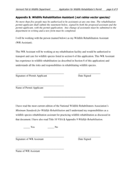 Application for a Wildlife Rehabilitator Permit - Vermont, Page 6