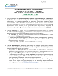 Document preview: Affiliated Reinsurance Company Application for Admission to Vermont - Vermont