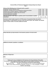 Employer/Supervisor Report - Vermont, Page 2