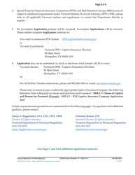 Form E701 Captive Application for Admission to Vermont - Vermont, Page 2