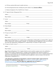 Form E701 Captive Application for Admission to Vermont - Vermont, Page 7