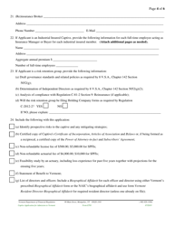 Form E701 Captive Application for Admission to Vermont - Vermont, Page 8