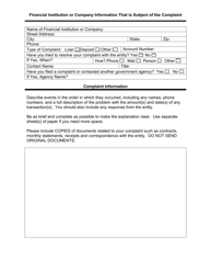 Consumer Complaint Form - Vermont Banking Division - Vermont, Page 2